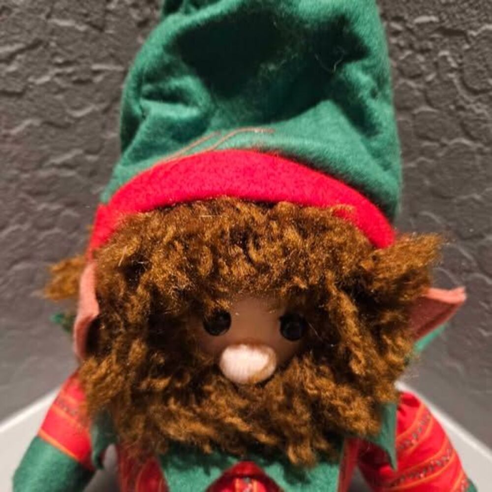 Vintage Christmas Elf Plush Doll with Beard - Picture 3 of 6